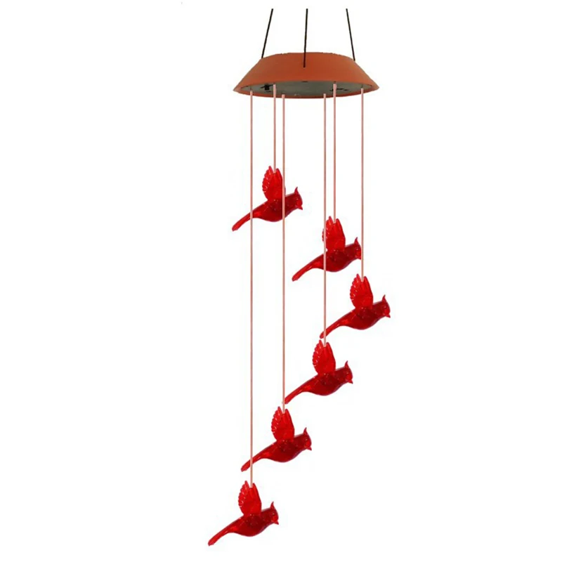 Новая солнечная красная птица светильник ряная колокольчик с красосветильник