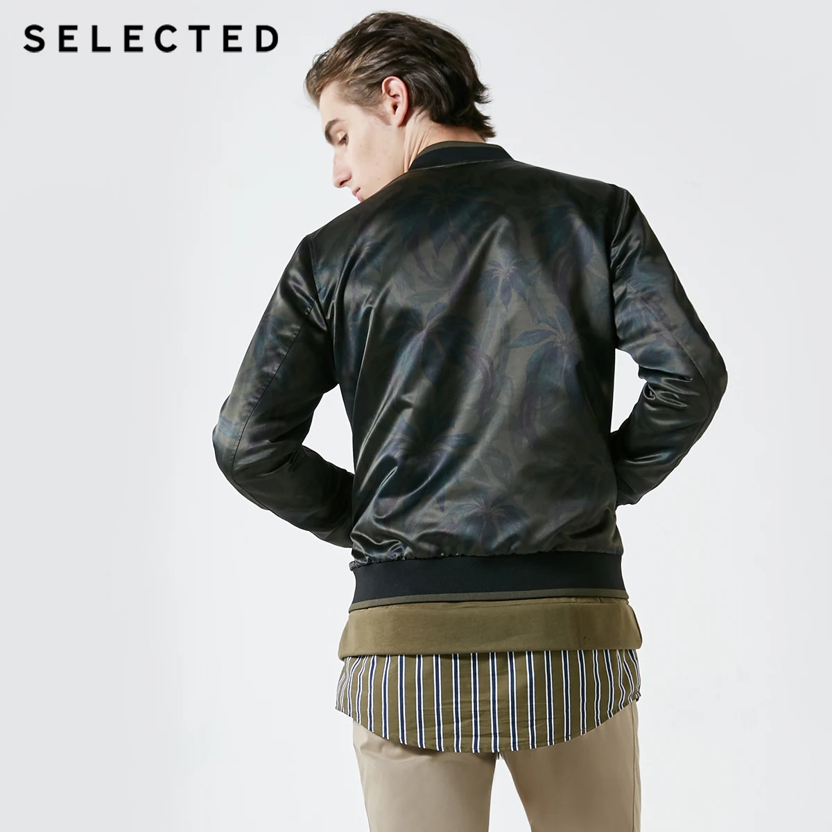 Мужская Весенняя верхняя одежда с принтом шикарная бейсбольная куртка пальто C |