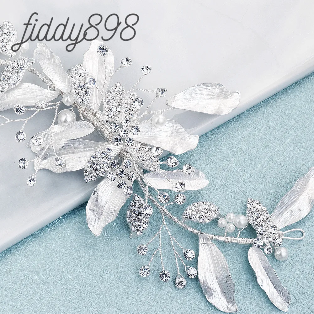 Модные свадебные аксессуары для волос на выпускной стразы в виде листьев женские