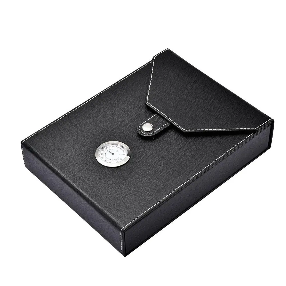 Портативная Черная сигарета Humidor дорожная кожаная коробка для путешествий Мини