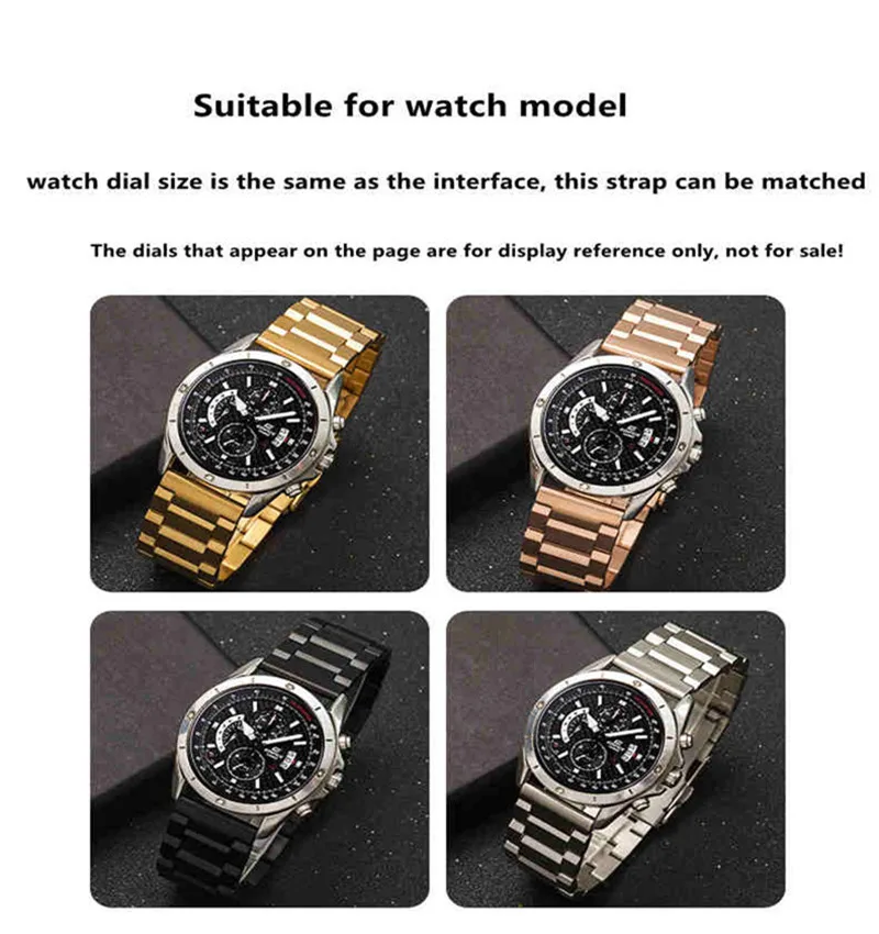 Universal Solid Stainless Steel Double Insurance Folding Buckle Men's Women's Smart Watch Straps Bracelet Band Watch Accessories