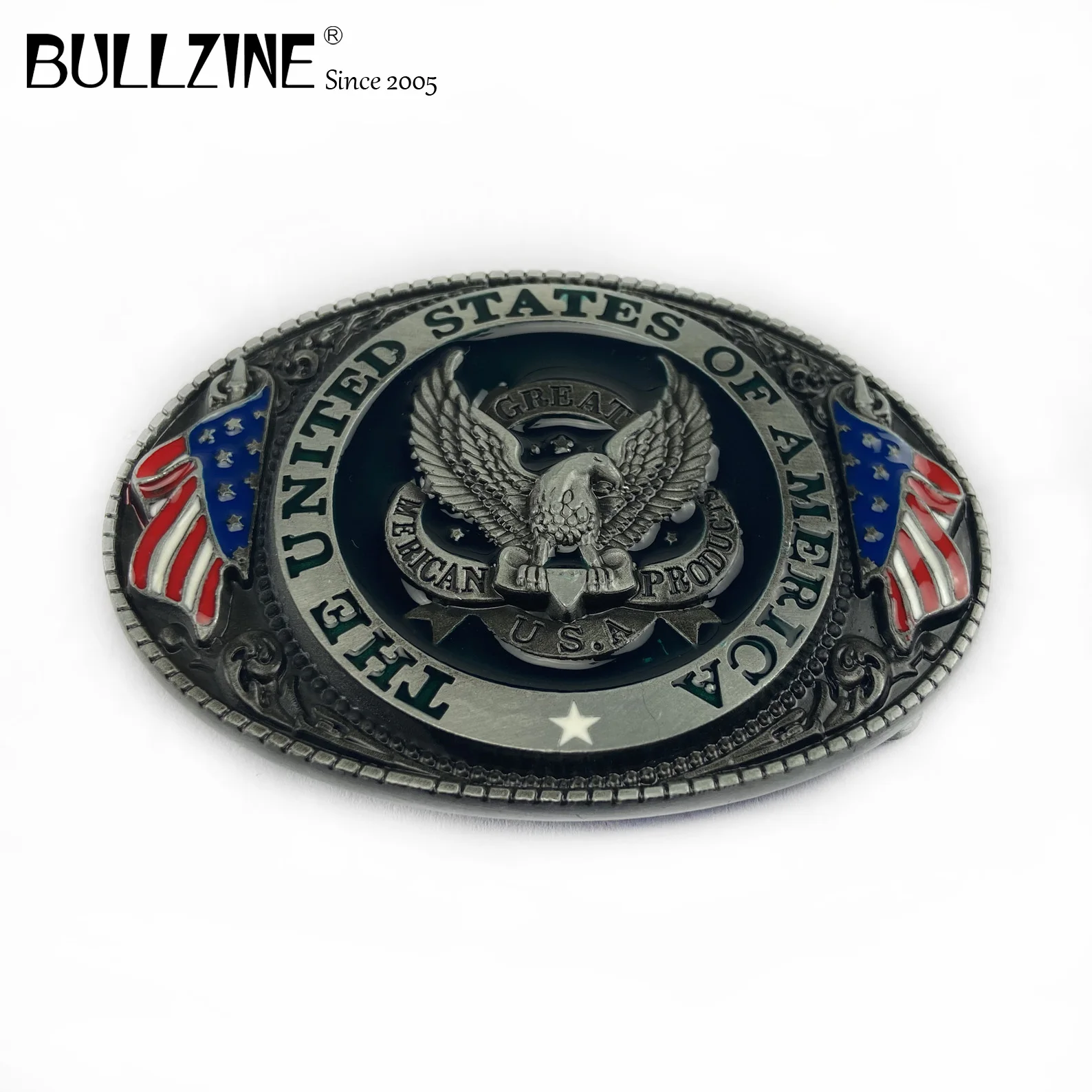 Bullzine цинковый сплав отличные американские продукты пряжка для ремня Оловянная