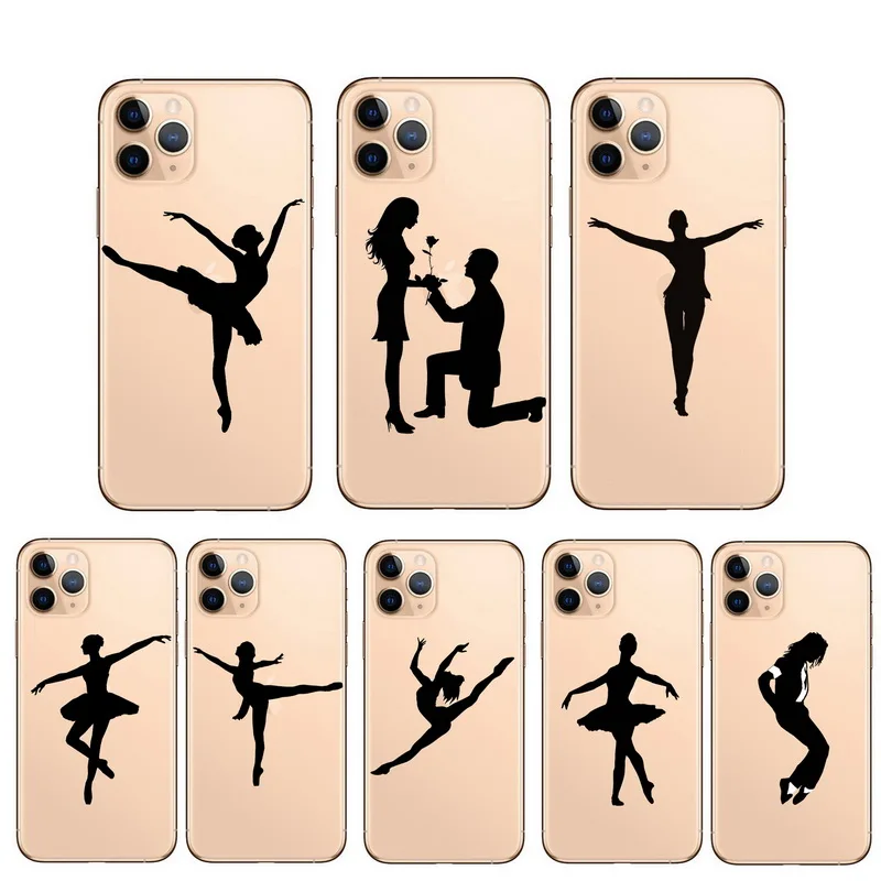 

dance Ballet pattern soft clear cover phone case for iphone 13 6s 6 7 8 11 12 mini pro plus 5 x xr xs max se 2020
