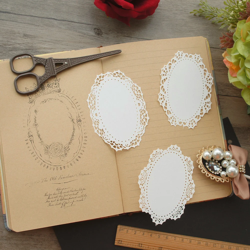 15 шт. DIY Белое кружево для зеркала форма дизайн бумаги как оригинальное