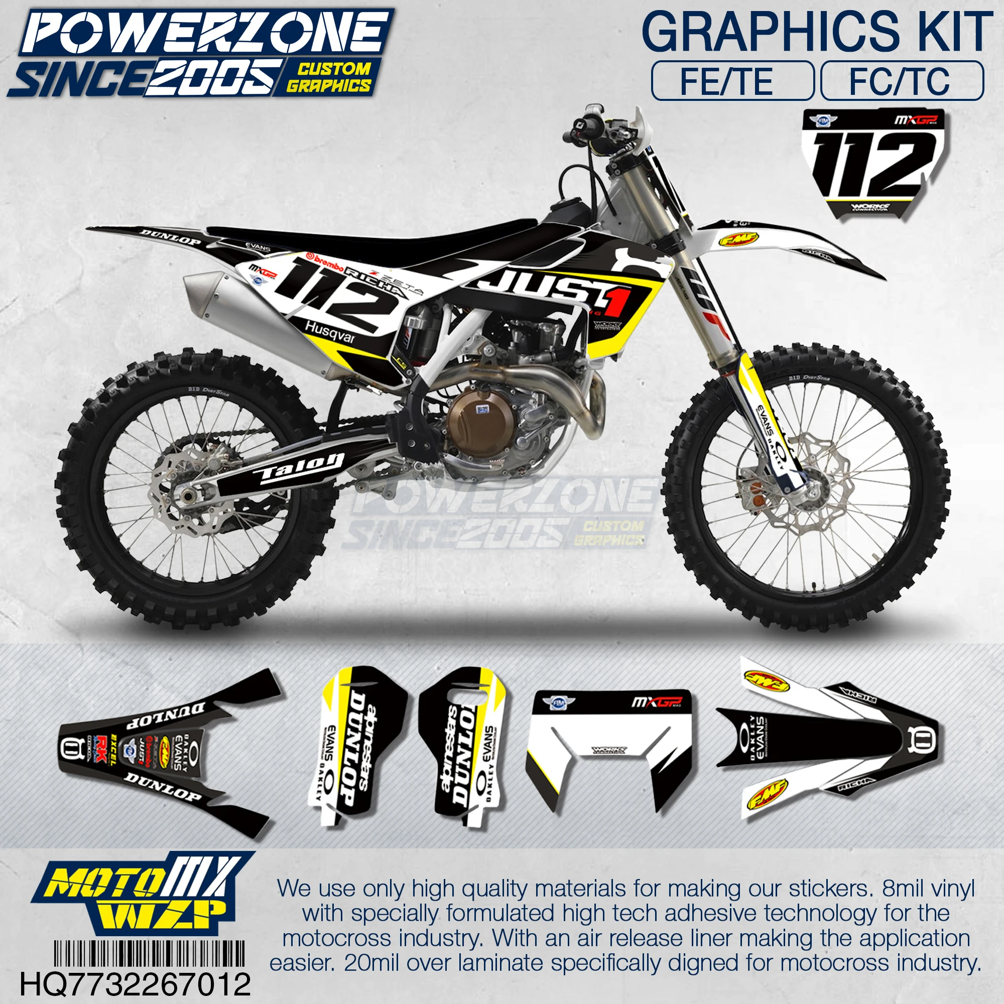 PowerZone графика команды на заказ фоны наклейки 3 М для Husqvarna 2017 до 2019 FE TE FC TC 250 500cc