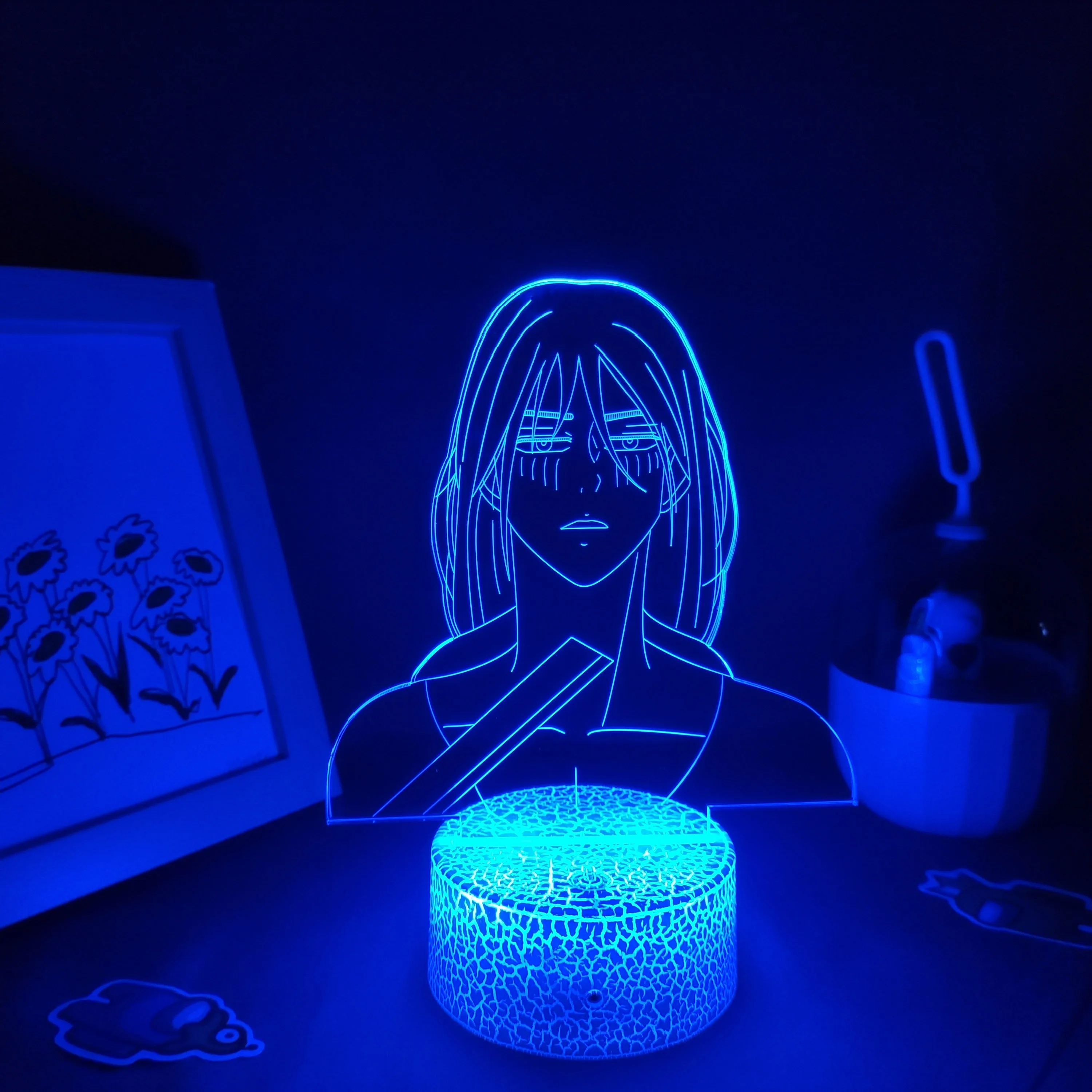 

Attack on Titan 4 Anime Figure Eren Yeager Jaeger Led Night Light Manga RGB Gift Shingeki No Kyojin 3D Lamps Bedroom Table Decor