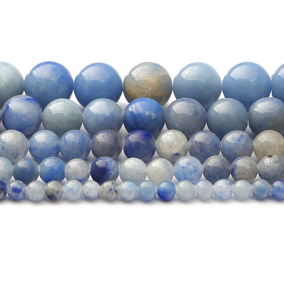 Круглые Бусины Из Натурального синего авантюрина 4 /6/ 8 /10 мм выбор размера для