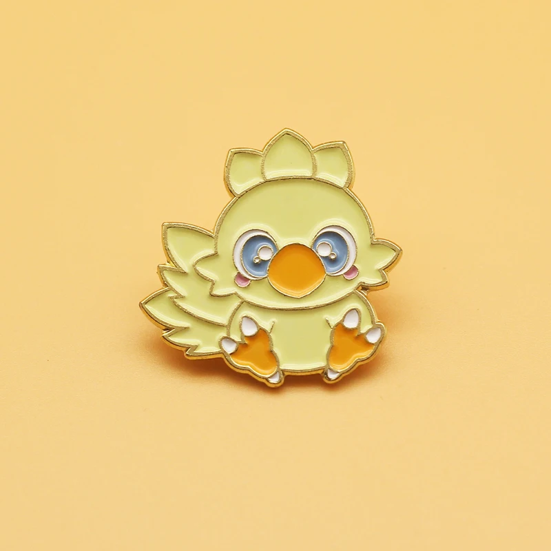 Chocobo брошка мультфильм сплава эмали штырь Дамская мода ювелирные изделия подарок