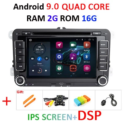 4G DSP ips 2 Din Android 9,0 автомобильный dvd мультимедийный плеер gps радио для VW/Volkswagen/GOLF 5 6/Polo/Passat/CC/B6/B7/Skoda/SEAT/Leon - Цвет: 2G 16G IPS DSP