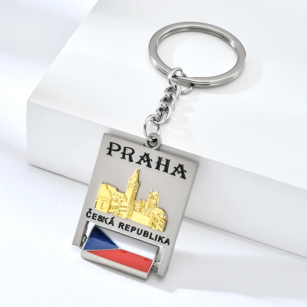 Vicney вращающийся Чешский брелок для ключей «флаг» высокое качество Praha путешествия сувенир брелок для друга