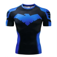 2019new nightwing 3d print t shirts men compression fitness shirts superhero tops costume short sleeve fitness crossfit t shirts