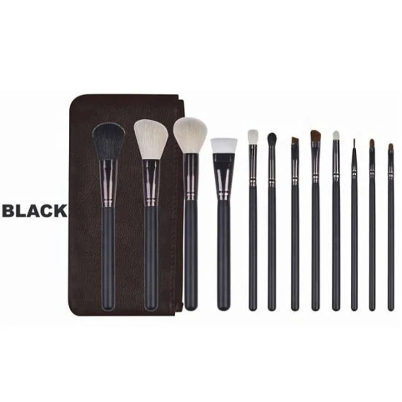 

New 12Pcs/Set Goat Natural Hair Animal Makeup Brush Foundation Eye Shadow Lipstick Powder Make Up Brush Comestics Tool Bag
