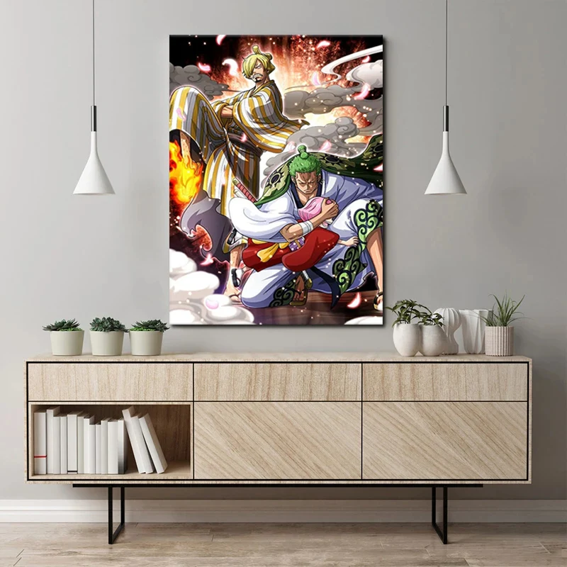 

Wall Picture Anime One Piece Canvas Painting HD Poster Sanji Zoro Living Room Bedroom Home Decor No Frame