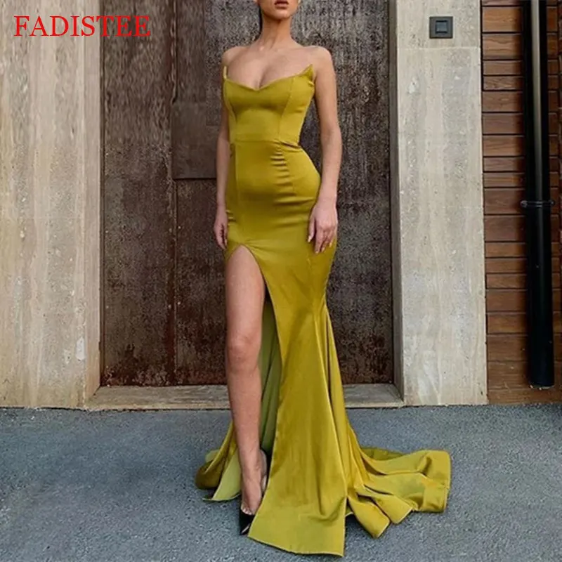 

New Style Mermaid Prom Dresses Sexy Strapless Party Evening Gowns Vestido De Noiva Robe De Soirée De Mariage Playa Formal