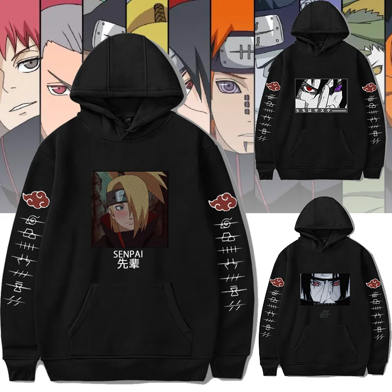 Толстовка с капюшоном Наруто японское аниме худи Акацуки уличная одежда Итачи