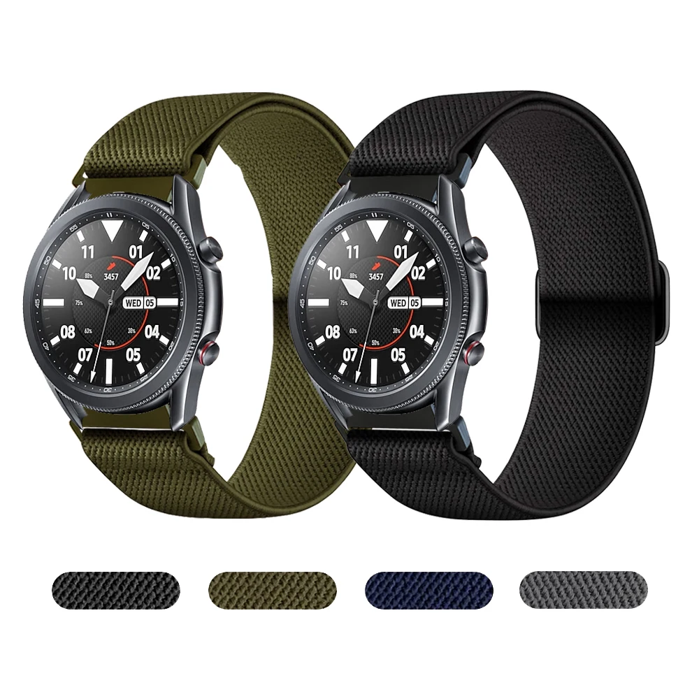 

Нейлоновый тканевый эластичный ремешок Solo Loop для Samsung Galaxy Watch 3 41 мм 45 мм, ремешок для Galaxy Gear S3, классический браслет для наручных часов