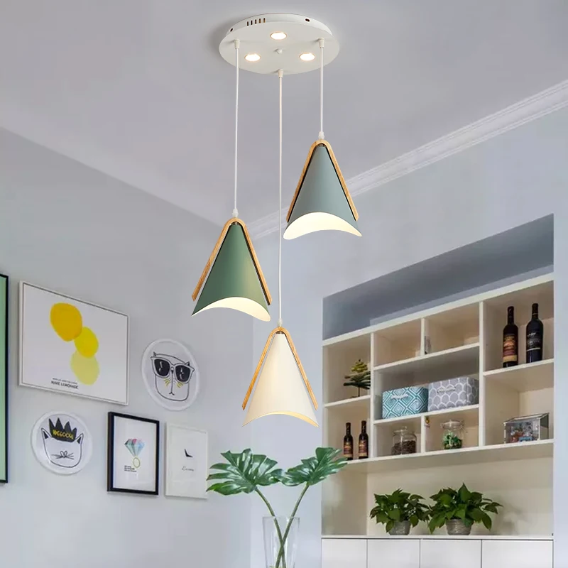 Скандинавская простая деревянная Подвесная лампа дизайнерская светодиодная