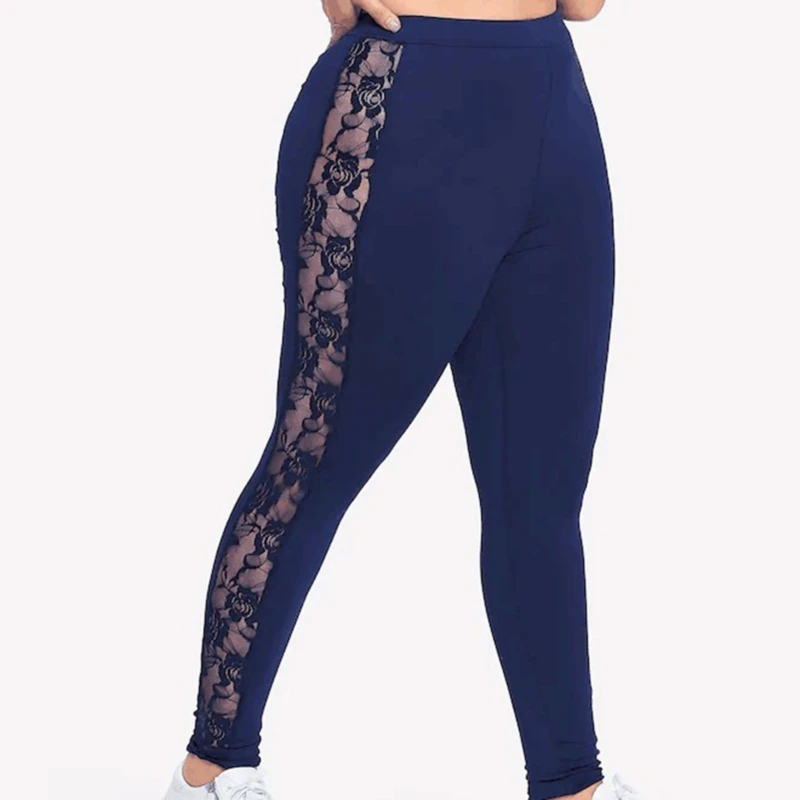 

2023 Plus Size L-XXXL Lace Up Lace Leggings Spring Summer Skinny Leggins Women Pencil Pants Trouser Black Leggings Big Size 3XL