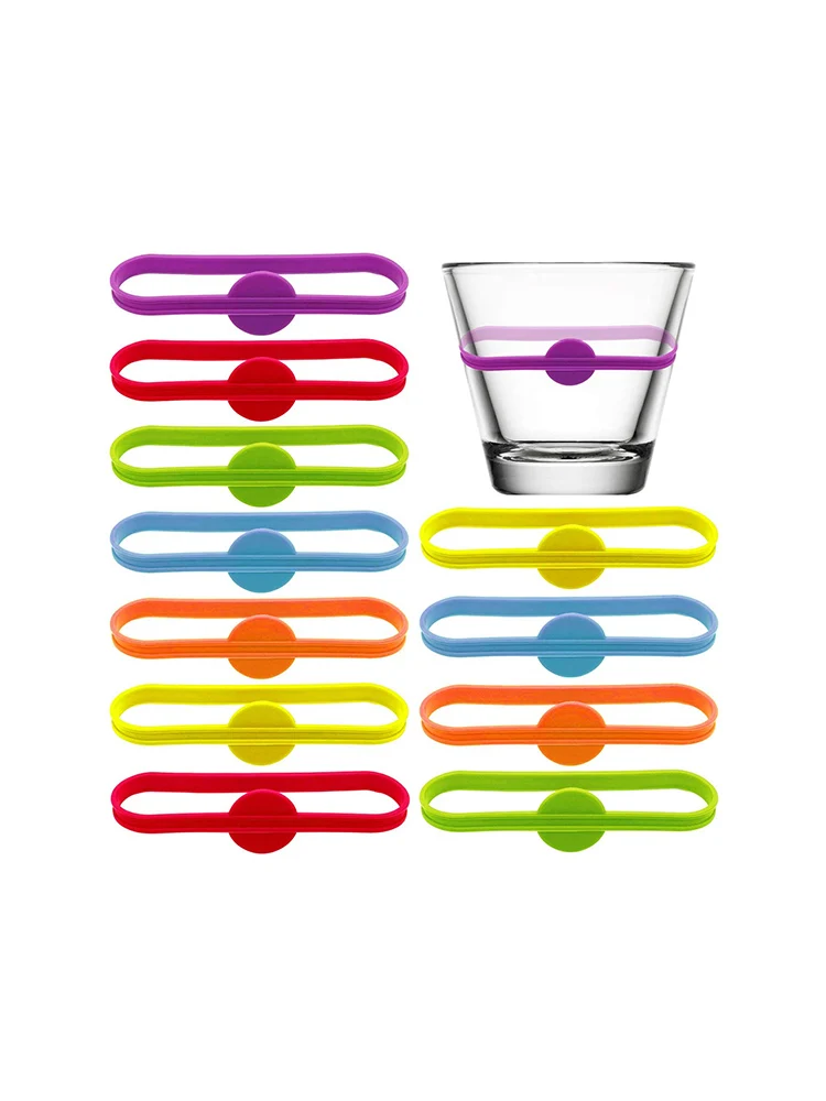 

1SET Silicone Wine Cup Glass Markers Party Goblet Wine Drinking Cup Long Strip Marking Tag For Home Bar Kitchen Tool Accessories