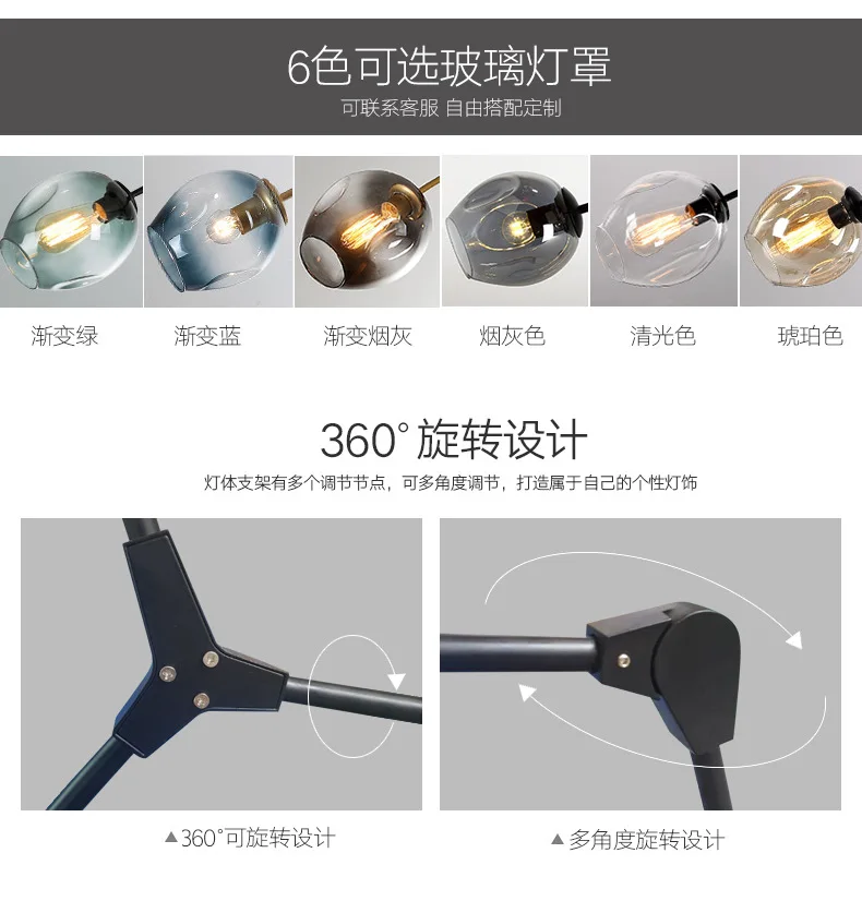 

modern hanglamp glass ball living room restaurant Home Decoration E27 Light Fixture lustre pendente hanging ceiling lamps
