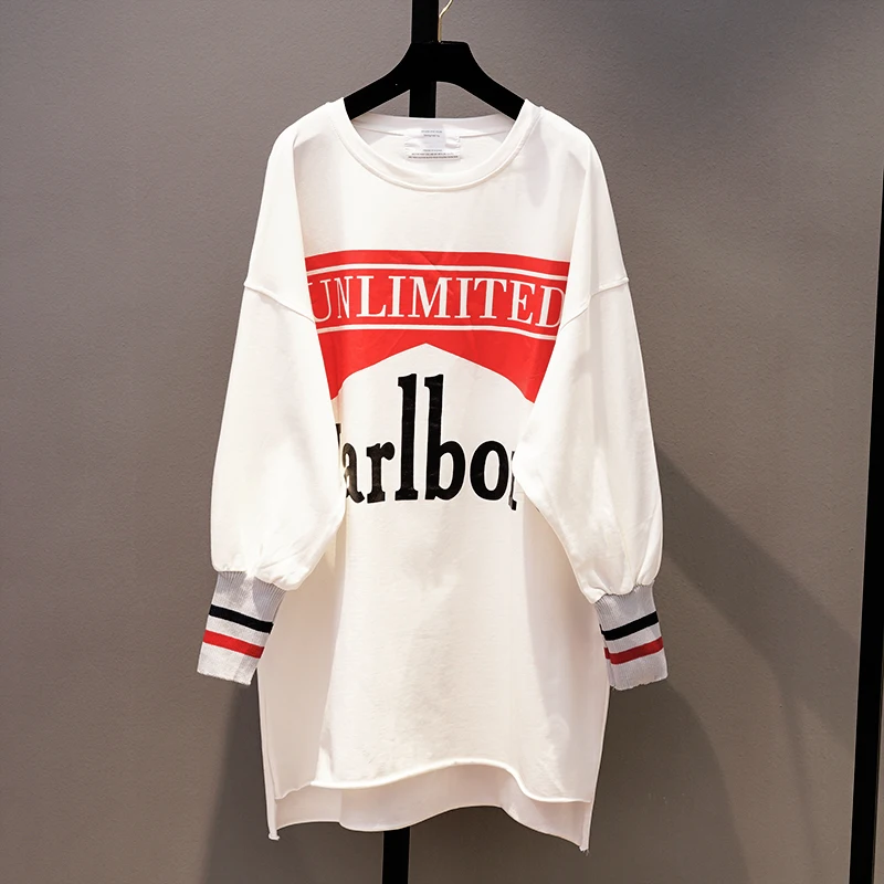 Harajuku женские футболки с шипами уличные свободные Tumblr Топы длинным рукавом 2019