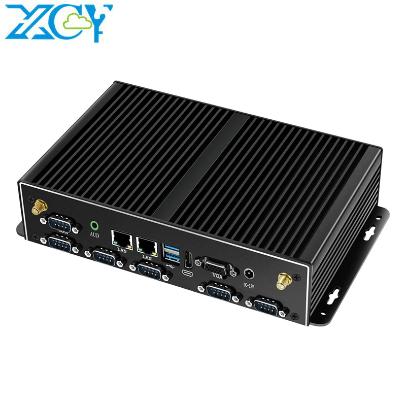 XCY Intel Core i7 4500U 5500U Mini PC 2*LAN 6*RS232 4*USB HDMI VGA WiFi 3G 4G Embedded Industrial Micro Computer Windows Linux