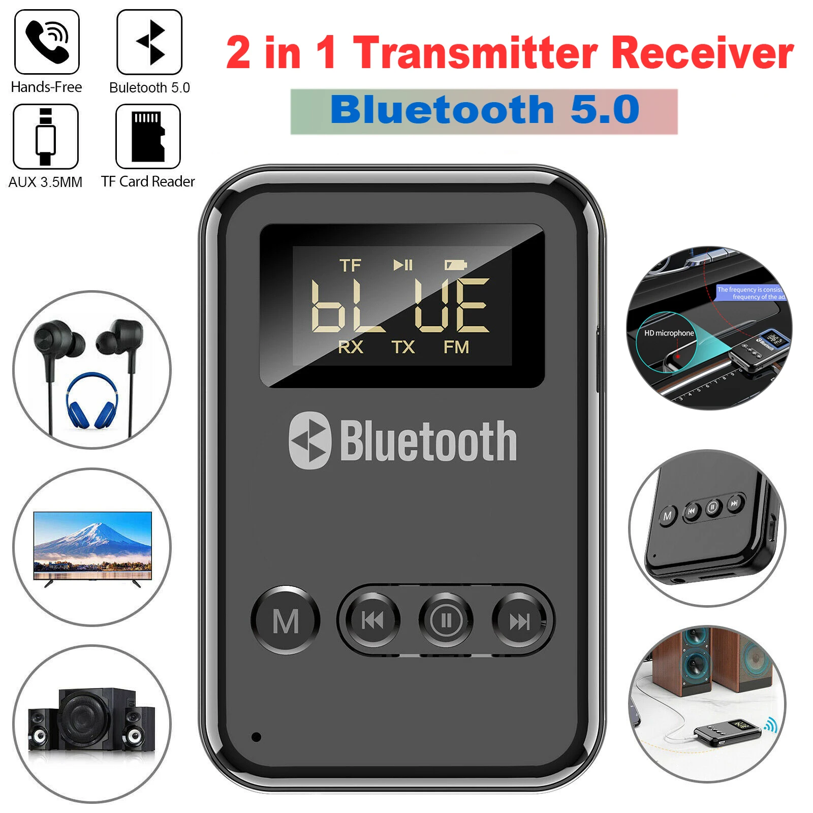 

Новый USB 3,5 мм Aux к Bluetooth 5,0 передатчик и приемник адаптер 2 режима 4in 1 беспроводной аудио автомобильный адаптер Бесплатная доставка