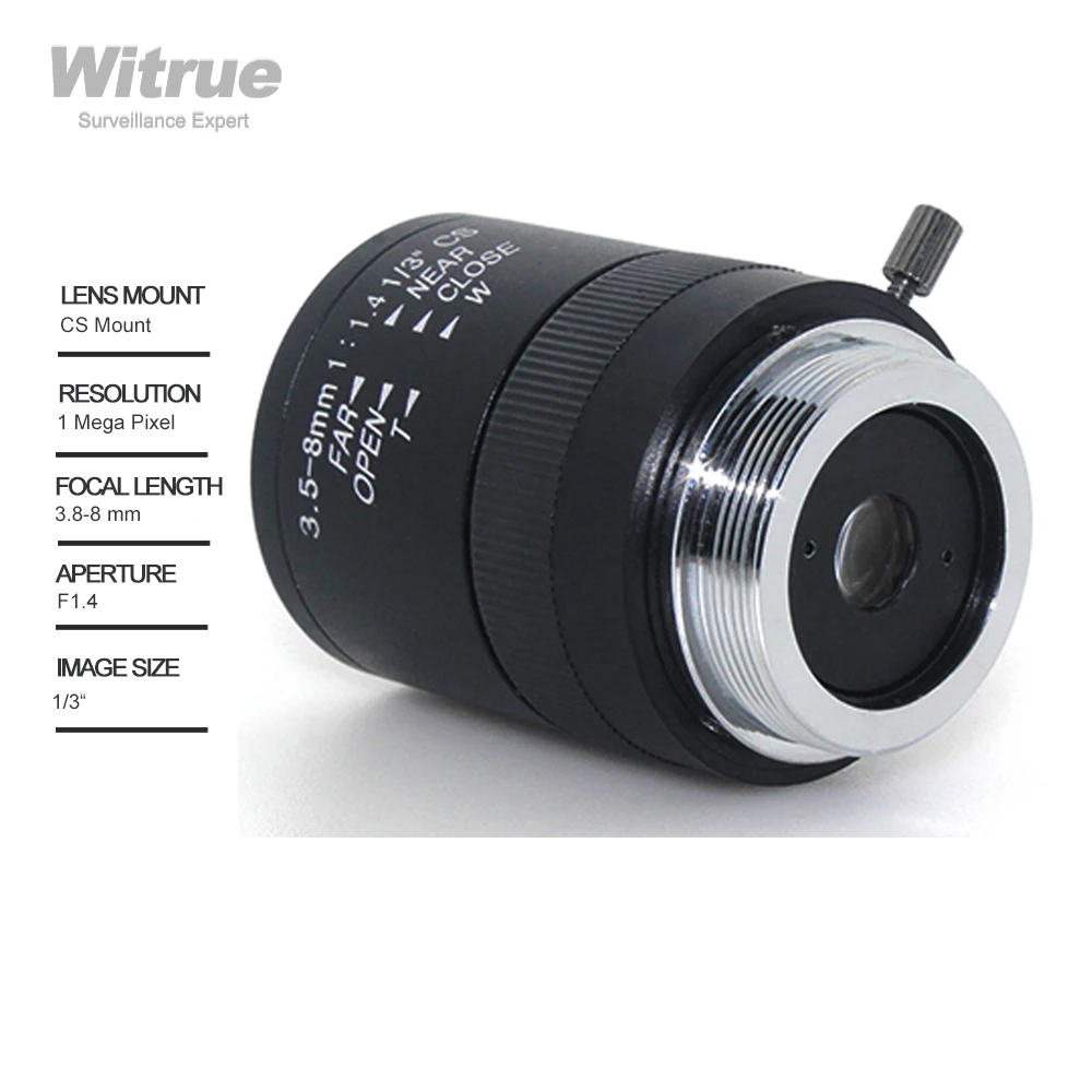 Witrue HD линза CCTV 5 0 мегапикселей 3 5-8 мм варифокальный объектив CS Moun F1.4 1/3 для камеры