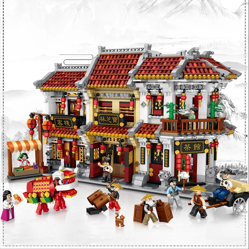 Китайский уличный мини-блок китайская аптека медицина магазин Teahouse hotel Inn