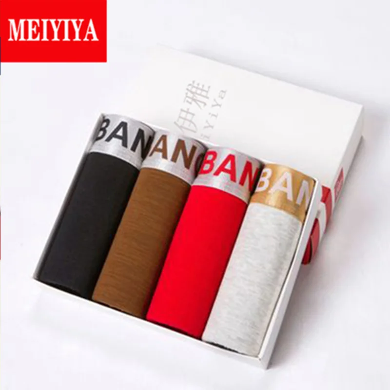 

4pcs Boxer Shorts Underpants man Men's Panties Men Boxer Underwear Cotton for Male Couple Sexy Set Large Size Lot Soft