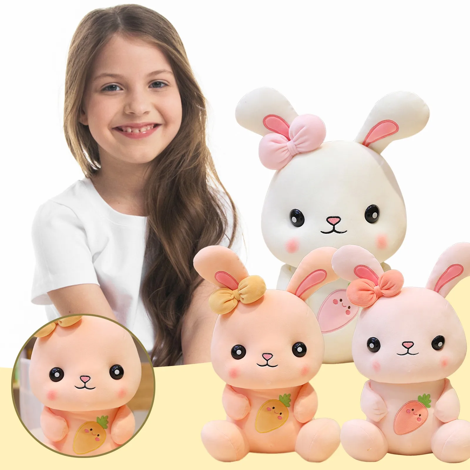 

Easter cute toy white rabbit bunny doll plush toy Easter warm rabbit pillow sofa backrest childrens plush toy 25CM подђка Q6