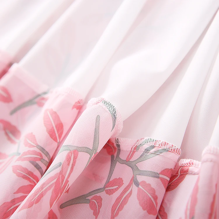 

MIUXIMAO 2021 Spring&Summer Newest Fashion Runway Women Long Sleeve O-Neck Flower Printed Cake Dress Vestidos