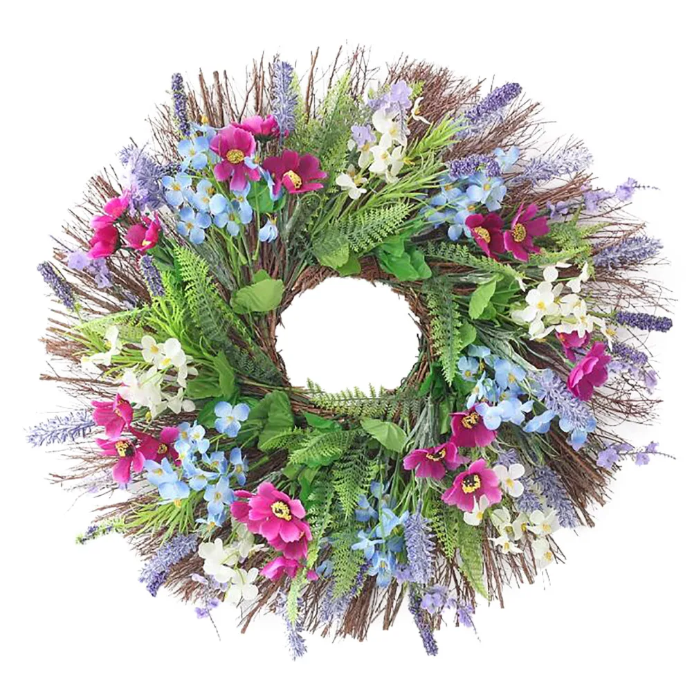 

Wreaths Door Hanging Ornaments Artificial Lavender Garland Decor Festive Party Photo Supplies Farmhouse Plant Wall Front Flower