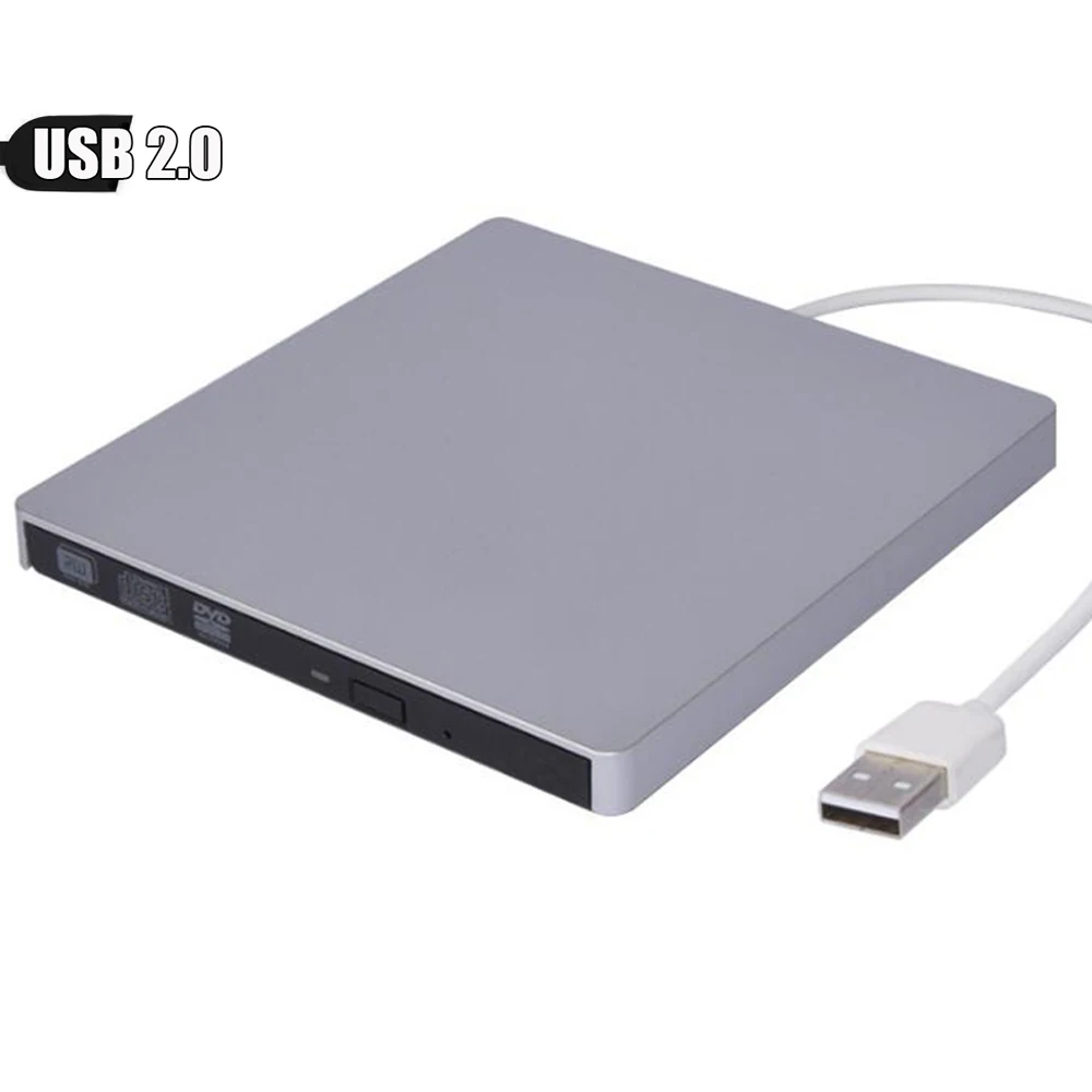 Тонкий внешний USB 2 0 DVD RW CD записывающий привод устройство для чтения дисков