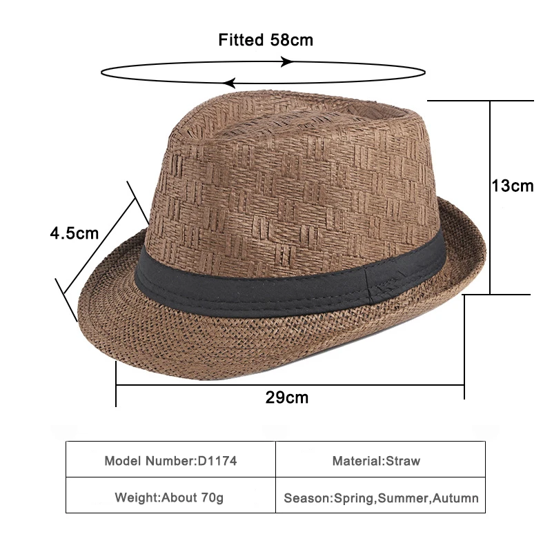 

Wuaumx Unisex Panama Hat Jazz Caps Men Women Breathable Straw Fedoras Hat Solid Gentleman Bowler Hats Spring Summer Sun Hat