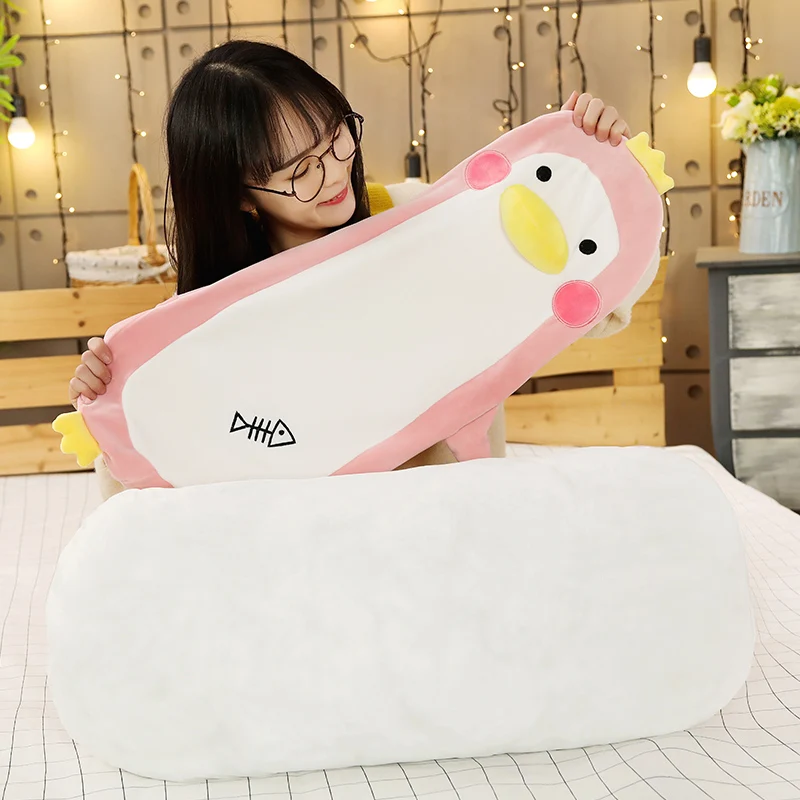 

1pc 45/70/100CM Cartoon Crown Penguin Plush Toys Cute Animal Penguin Hand Warmer Sleep Pillow Stuffed Dolls for Children Kids