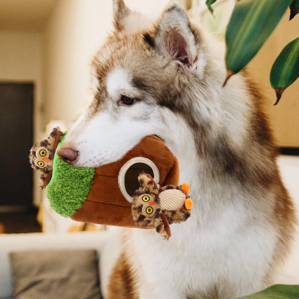 

4Pcs Dog Hide and Seek Activity Squeaky Plush Animal Pet Molar Supplies
