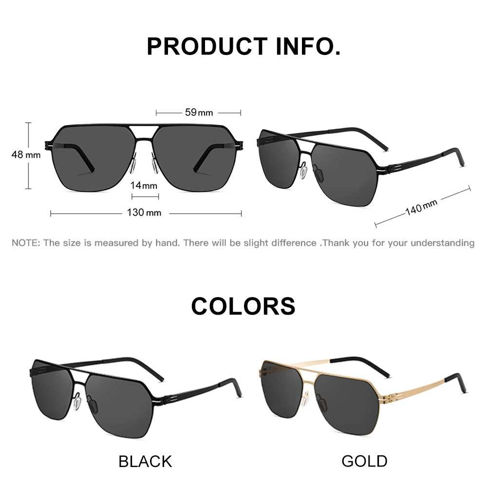 Мужские нейлоновые солнцезащитные очки CAPONI Polaroid Классические в квадратном стиле