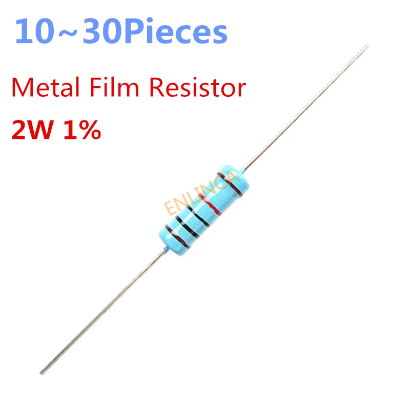 

10~30pieces 2.2K ohm 2W 1% Radial DIP Metal Film Axial Resistor 2.2Kohm 2W Resistors