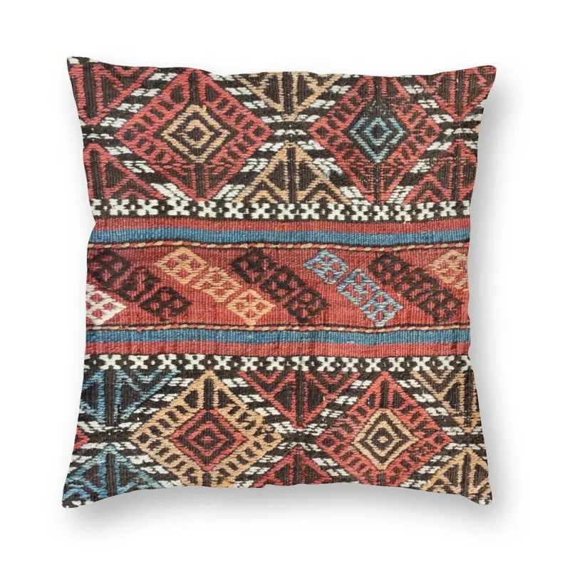 

Turkish Ethnic Kilim Diamond Pattern Throw Pillow Cover Home Decor Bohemian Persian Tribal Ethnic Art Cushion Cover 45x45cm