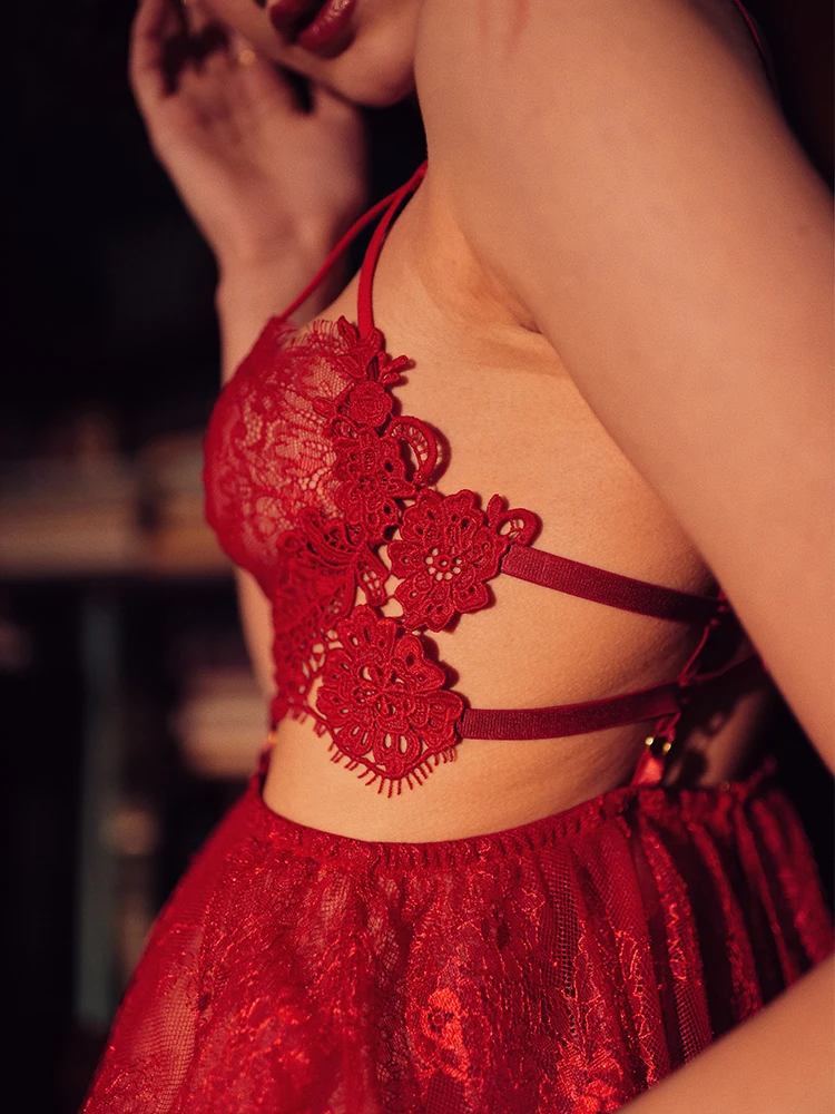 Женская ночная рубашка на День святого Валентина с цветочными ресницами и