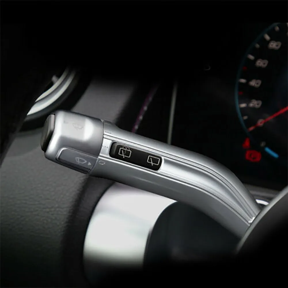 

5pcs Shift Lever Cover A B Wiper CLA GLB GLA Class Car Chrome Gear Silver