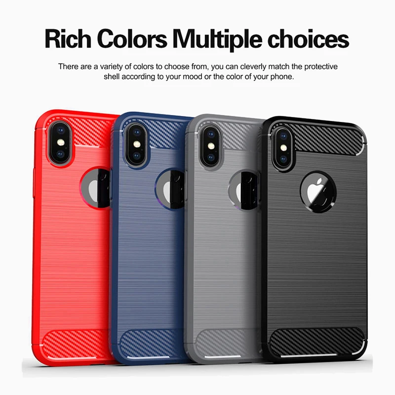 Новый чехол из углеродного волокна для Apple iPhone X XR Xs Max 6 6S 7 8 Plus 5 11 Pro мягкие