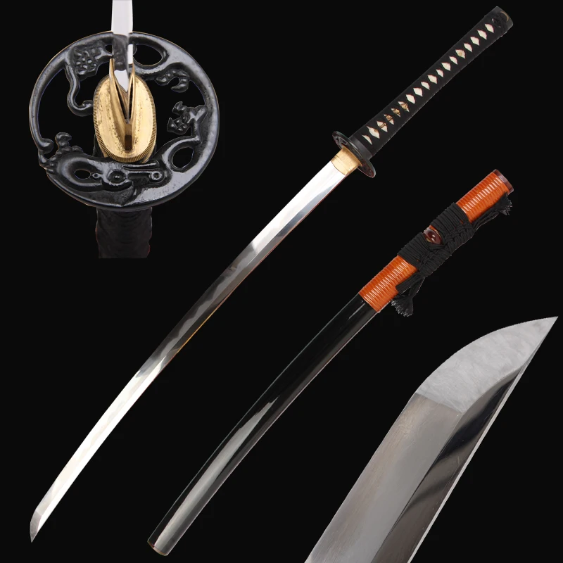 Высококачественная ручная работа katana 1095clay закаленная HCS стальная японская