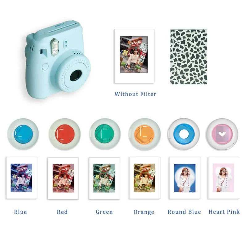 Для FujiFilm Instax Mini 7s 8+ 8 9 мгновенная камера 4 шт. красочные полуфильтр объектива несколько цветов выбор
