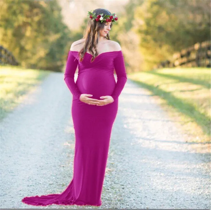 

Maternity Dress Photography Dress for Pregnant Woman Mercerized Cotton Tail Fluttering Long SkirtPhotography Props Dress
