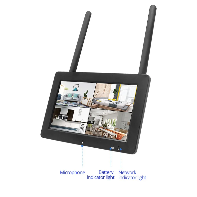 Wheezan Беспроводной безопасности Камера Системы CCTV 1080P Wi-Fi NVR с 7-дюймовым ЖК-дисплей комплект видеонаблюдения Камера s домашний двухстороннее аудио