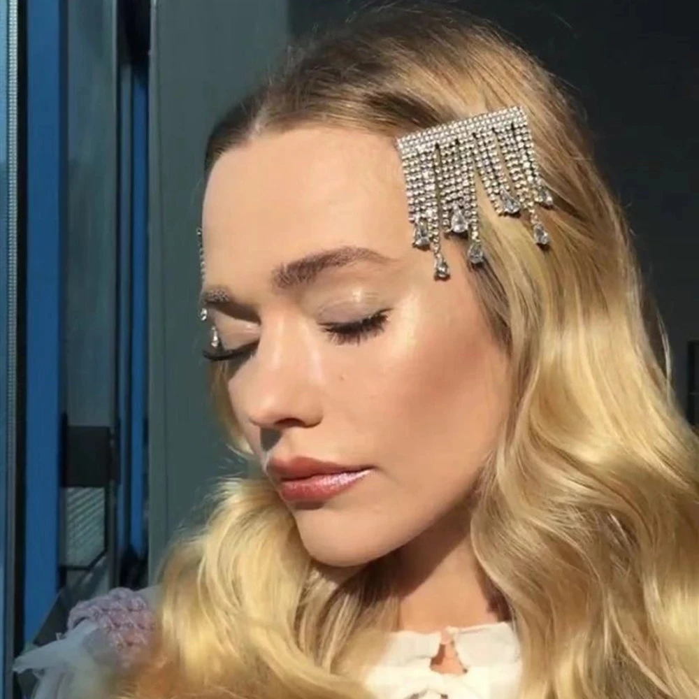Bling Rhinestone Tassel Hair Clips For Women Duckbill Hairpin Luxury Crystal Waterdrop Barrettes Accessories 2021 |