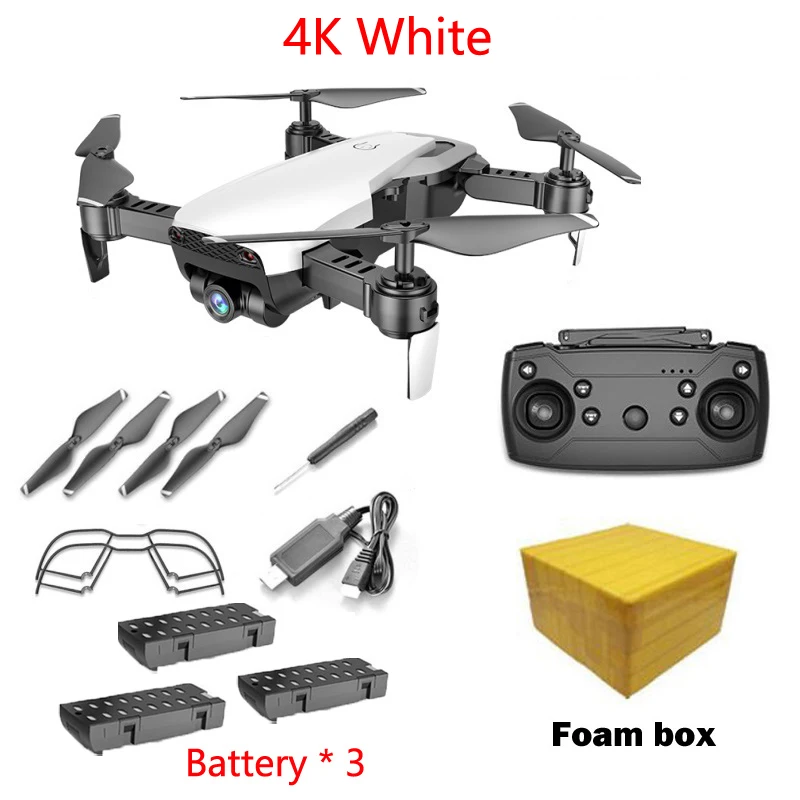 4K White 3B FB KEELEAD M69G FPV RC Дрон 4K 1080P WiFi HD Двойная камера s Дрон складной мини Дрон жесты фото Квадрокоптер с камерой VS F11 Pro - Цвет: 4K White 3B FB