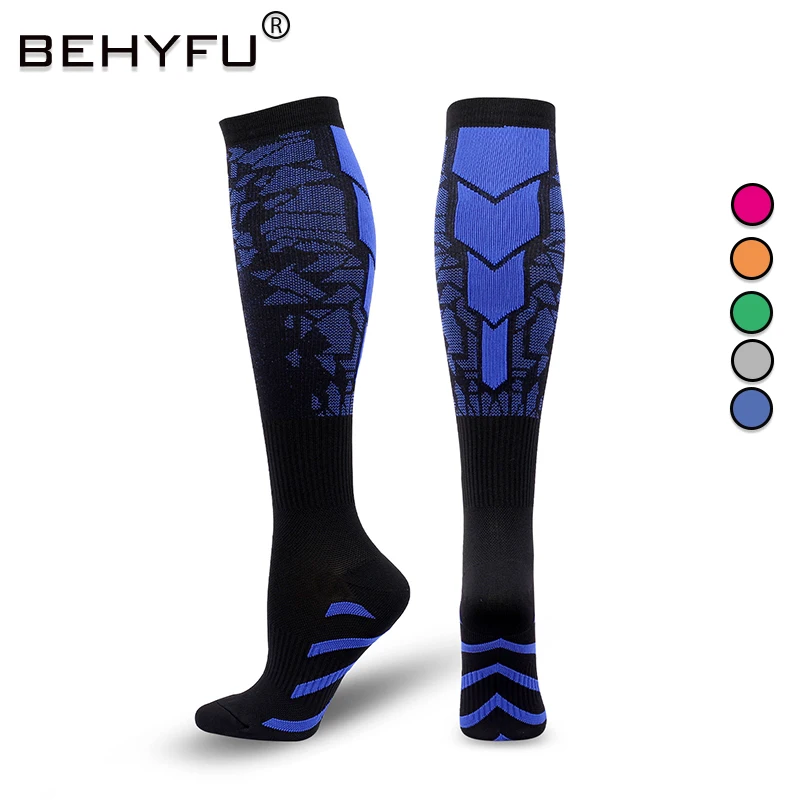 

Compression Socks Stretch Comfortable Absorbs Sweat Sport Pressure Stocking Jacquard Breathable Running Cycling Calf Sock Unisex